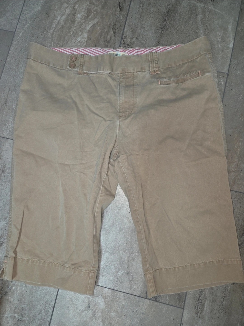 - Old Navy Women's Tan Flat-Front Bermuda Shorts